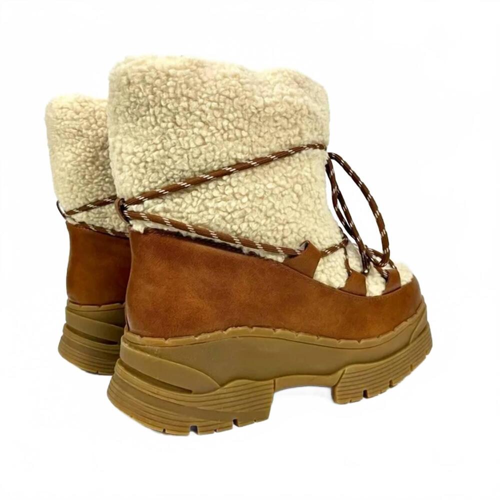 NEW JEFFREY CAMPBELL women's subzero shearling weatherproof boots in tan - Picture 4 of 4